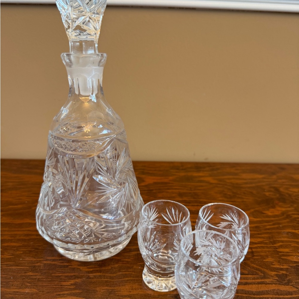 Crystal Decanter Set with Glasses